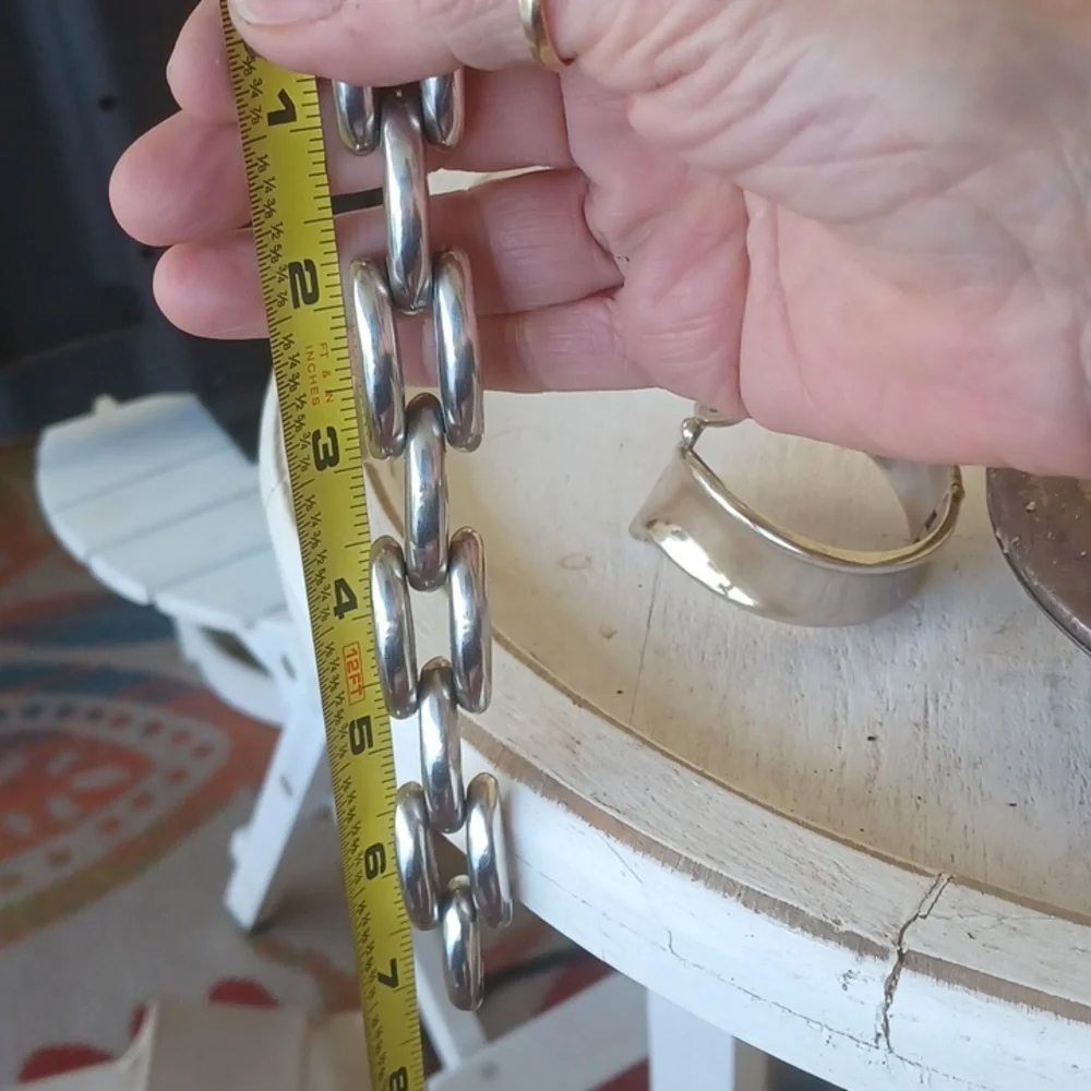 Vintage Hinged Link Bracelet Chunky 63gm of Sterling Silver 925 - Picture 11 of 12